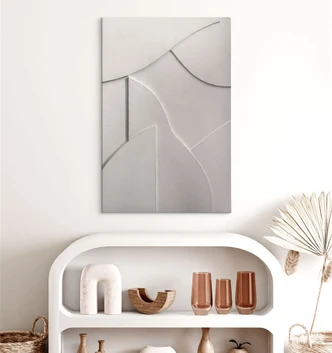 Cuadro Lienzo Estructuras abstractas en beige suave - Böhmer 