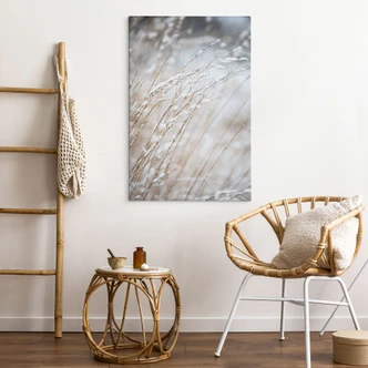 Canvas print Delicate grasses in the snow - Böhmer Canvas print Delicate grasses in the snow - Böhmer