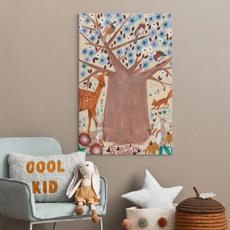Lienzo árbol de la vida con animales del bosque - Bonne Müller 