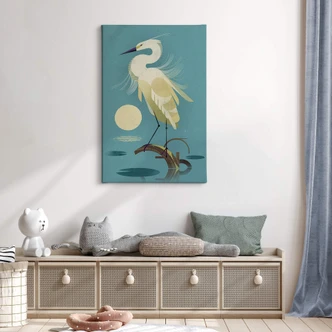 Brun Canvastavla - Häger 