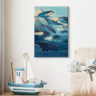 Leinwandbild Braun - Whales 