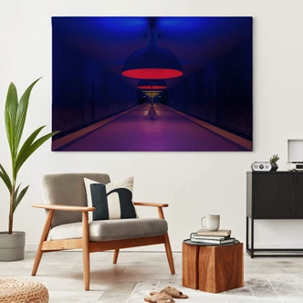 Leinwandbild Dauer - U-Bahnstadion "Westfriedhof" in München 