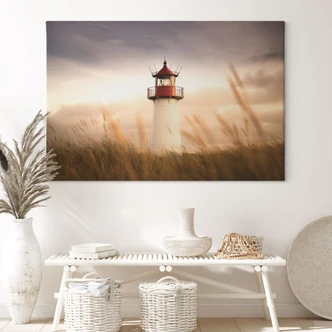 Leinwandbild Leuchtturm an der Küste von Sylt - Eisenmann 