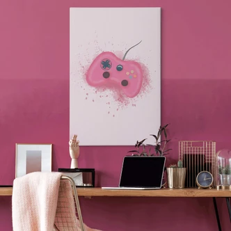 Cuadro lienzo mando de juegos en rosa - Eleonora 