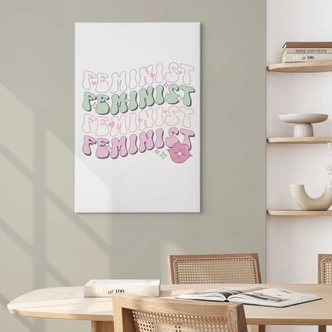 Leinwandbild Feminist Kussmund Pop Art 