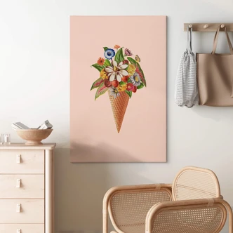 Leinwandbild Frida Floral Studio - Blumige Eistüte 