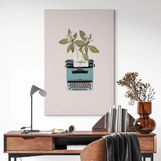 Leinwandbild Frida Floral Studio - Botanische Schreibmaschine 