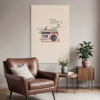 Leinwandbild Retro Radio floral - Frida Floral Studio 