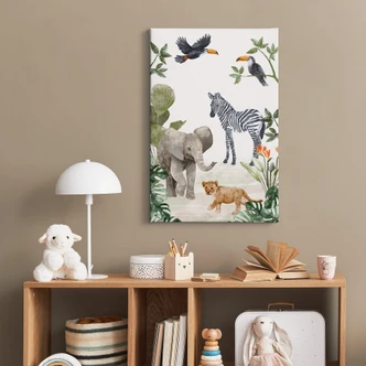 Canvastavla Goed Blauw - Djungelbebisar 