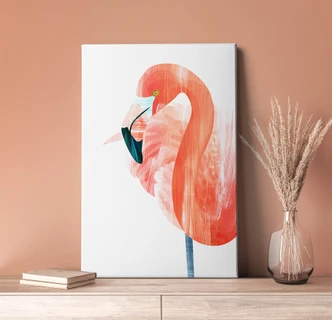 Leinwandbild Goed Blauw - Pink Flamingo 