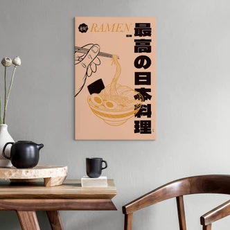 Leinwandbild Vintage Ramen - Japanische Nudelsuppe - Gomes 