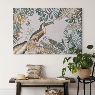 Leinwandbild Tropischer Wald mit Tukan - Haase 