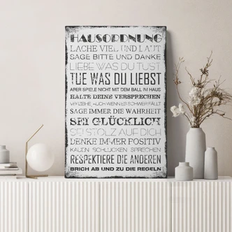 Leinwandbild Hausordnung 