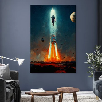 Canvas Heine - De ruimte in - raketlancering - Astro Cruise 