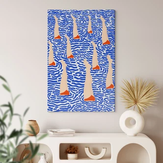 Leinwandbild Schwimmer im Pool - Illustration - Jota de jai 