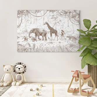 Canvas Jungleparade met dieren - Kikki Belle 