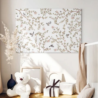 Canvas Rosenbusk med fugle - Kikki Belle 