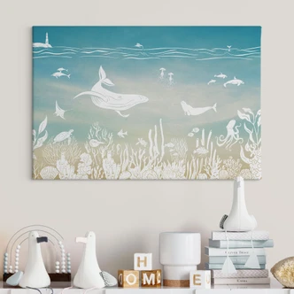 Leinwandbild Unterwasserwelt-Paradies - Ombre - Kikki Belle 