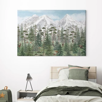 Obraz na płótnie zwierzęta leśne w zielonym alpejskim lesie - Kikki Belle 