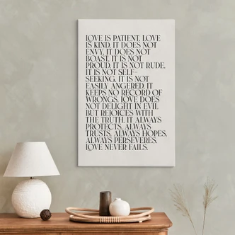 Lienzo El amor es - El amor es paciente - KsanaKalpa 