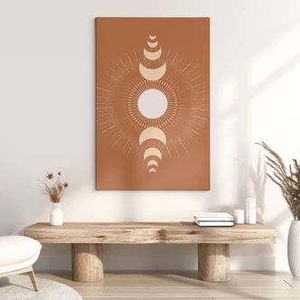 Lienzo ciclos lunares - sol y luna en armonía - KsanaKalpa 