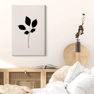 Leinwandbild Kubistika - Schwarzes Kastanienblatt 