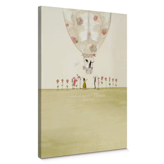 Leinwandbild Leffler - Hochzeitsballon + Wunschtext 