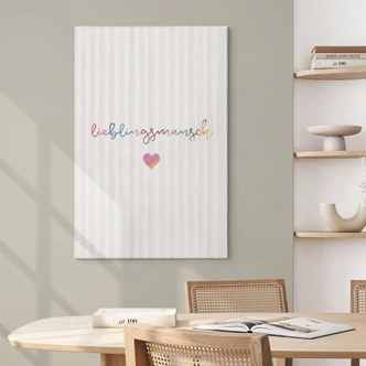Leinwandbild Lieblingsmensch mit Herz 