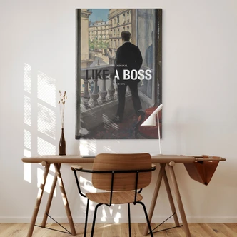 Leinwandbild Like a Boss - Inspiriert von Caillebotte - Junger Mann am Fenster 