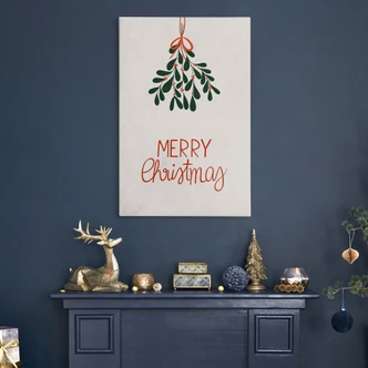Canvastavla God jul med mistel - Lisboa 