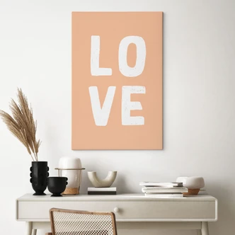 Canvas Print Decoration letters LOVE peach-colour Canvas Print Decoration letters LOVE peach-colour
