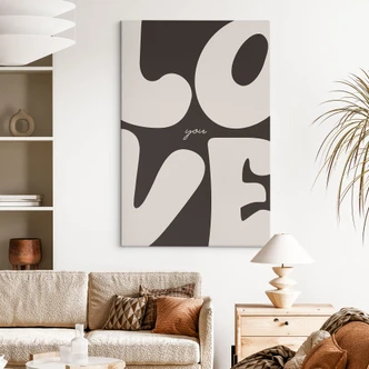 Leinwandbild Love you Retro Letters 