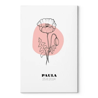 Personalisierbares Leinwandbild Monatsblume August 