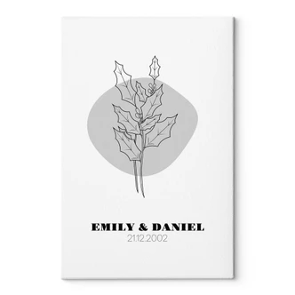 Personalisierbares Leinwandbild Monatsblume Dezember 