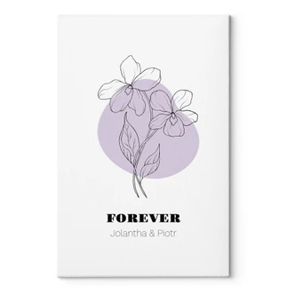 Personalisierbares Leinwandbild Monatsblume Februar 