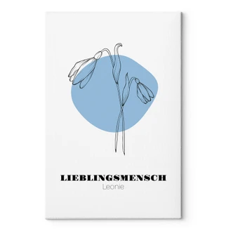 Personalisierbares Leinwandbild Monatsblume Januar 
