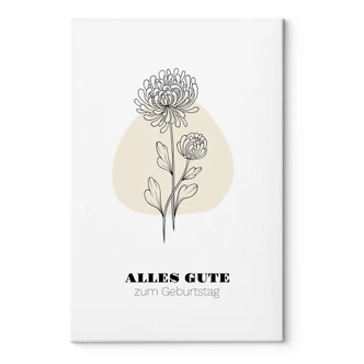 Personalisierbares Leinwandbild Monatsblume November 