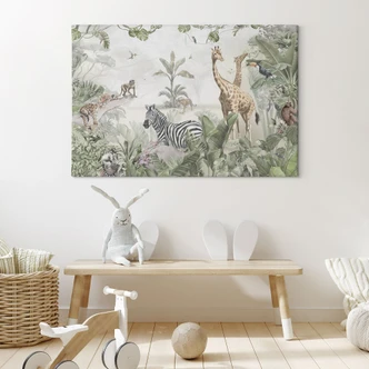 Canvas schilderij jungledieren op een Afmeting - Ms Tiff 