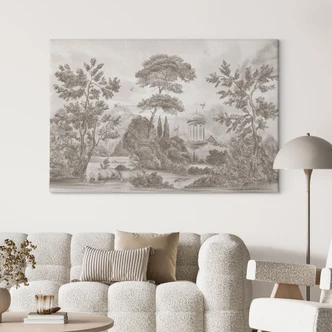 Leinwandbild Landschaft mit Gartenlandschaft in Beige - Ms Tiff 