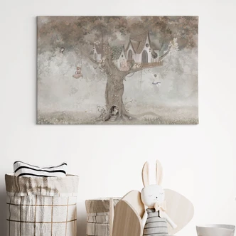 Canvas schilderij Magische boomhut met feeën - Ms Tiff 