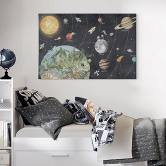 Leinwandbild Sonnensystem mit Planeten und Erde - Ms Tiff 
