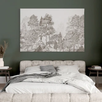 Leinwandbild Wald mit Waldlandschaft in Beige - Ms Tiff 