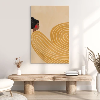 Leinwandbild Frau mit gelbem Wirbel - Müller 
