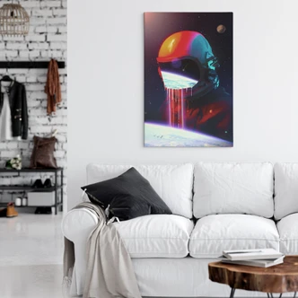 Canvas Astronaut met uitzicht op de aarde - Nicebleed 