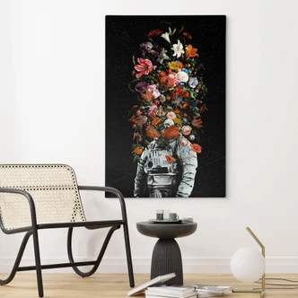 Canvas Astronaut met bloemstuk - Nicebleed 