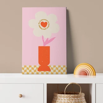 Leinwandbild NKTN - Retro Blume: Do it because it makes you happy 