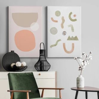 Canvas Nouveauprints - Abstracte Vormen 