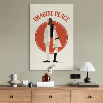 Canvas print Imagine Peace - Two for peace and hope - Retrodrome 