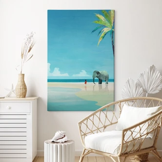 Canvas  Elefantstrand i Indien - Rivers 