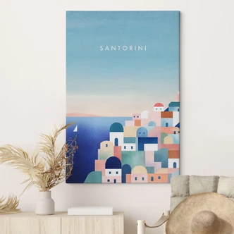 Lienzo Casas de Santorini - Rivers 